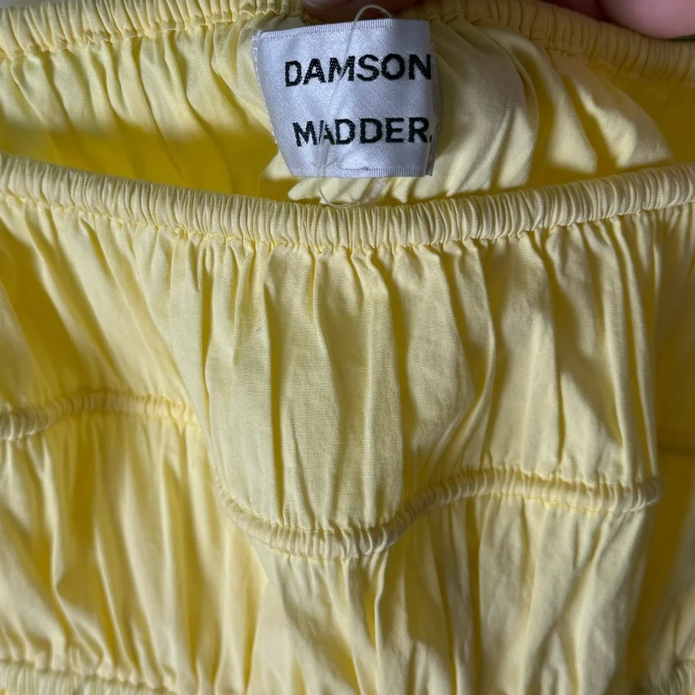 Damson Madder Charlotte Midi Skirt in Yellow - Picture 9 of 11